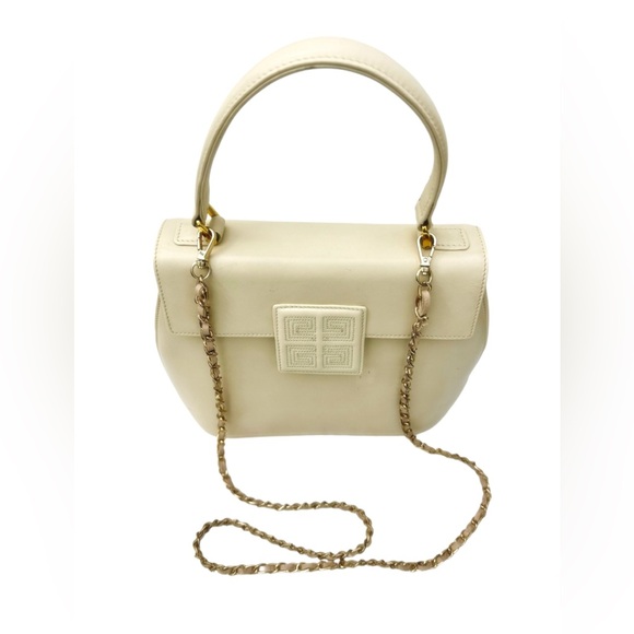 Authentic Givency White Cream Leather Handbag Made in Italy  D.PAT 896710 - Picture 3 of 16